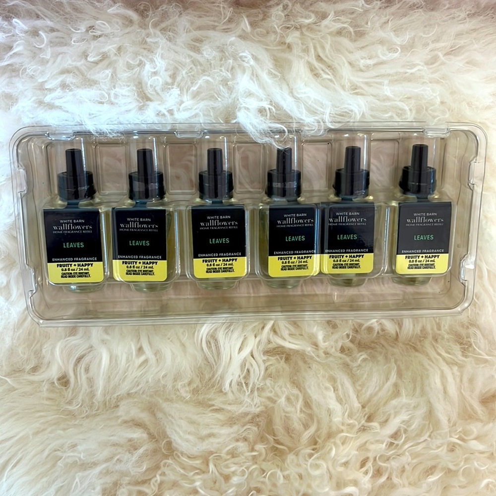 Set of 6 Bath & Body Works (BBW) Wallflower Refills - LEAVES SCENT